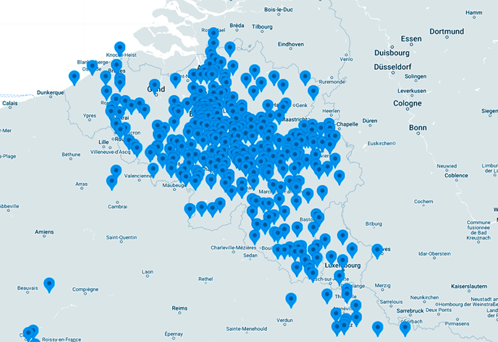 Carte Iseo Projection - Le spécialiste de l’isolation projetée en Belgique, au Luxembourg et en France