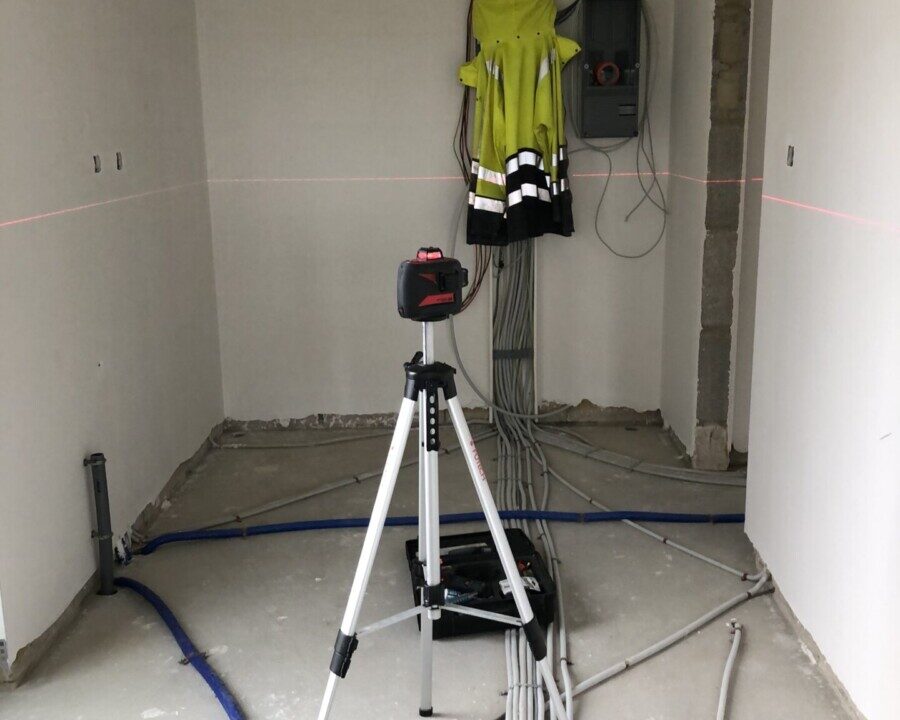 Chantier d'isolation des sols d'une maison à Braibant