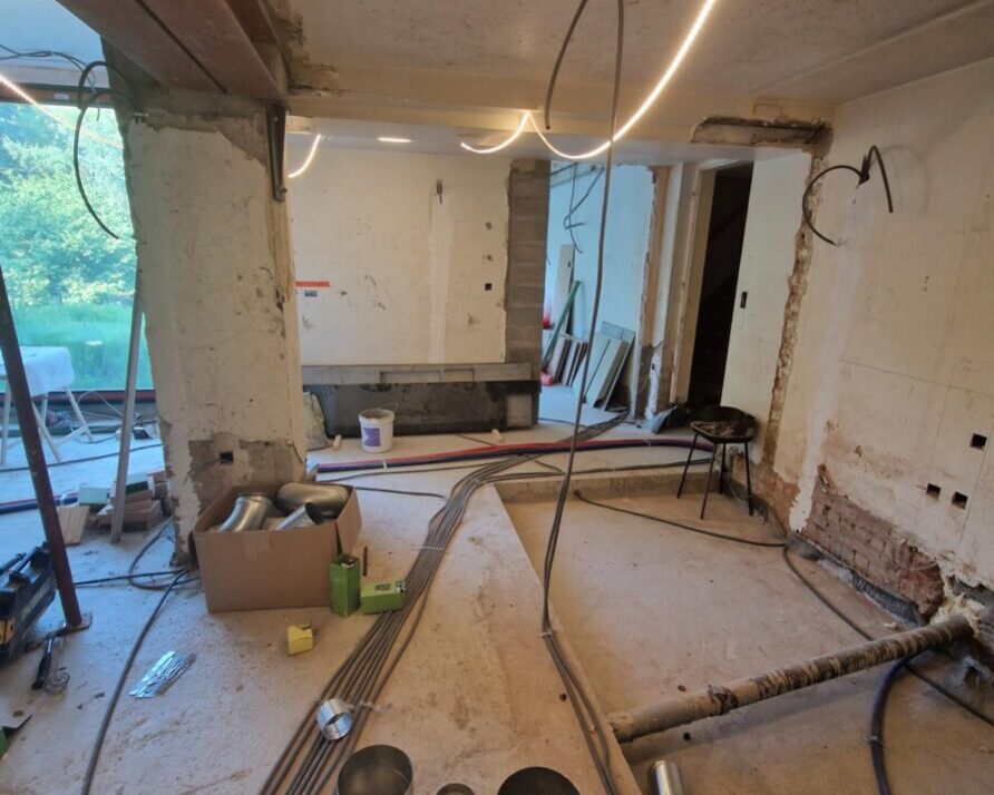 Chantier d'isolation d'une maison à Uccle en Belgique